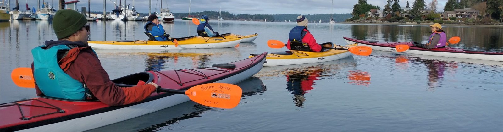 DERT volunteers during shoreline armoring kayak patrol Boston Harbor Puget Sound
